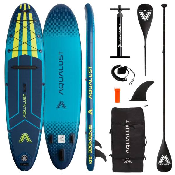 AQUALUST 10.6 iSUP Board Stand Up Paddle Surfboard aufblasbar Komplettset 320cm türkis