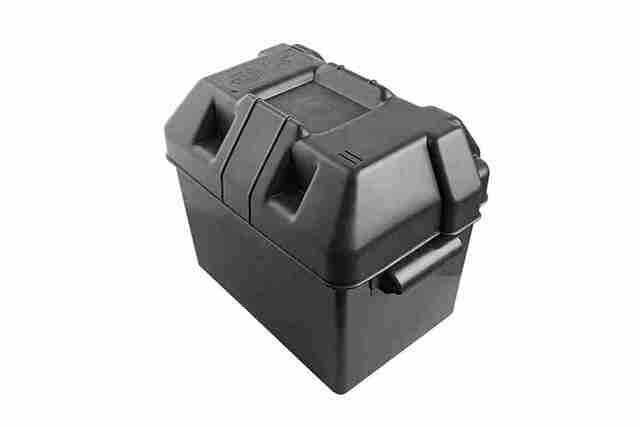 Battery box, standard color black.