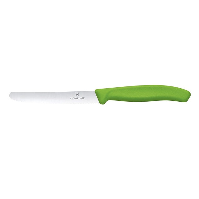 Victorinox SwissClassic tomato knife, round serrated blade, color: green