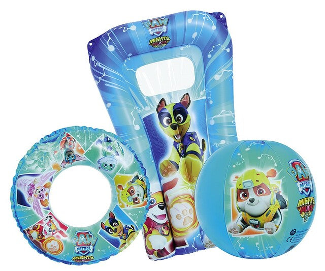 Strand Set Paw Patrol bestehend aus: Wasserball, Schwimmring und Luftmatratze