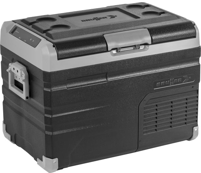 Compressor-powered refrigerator and freezer box Polarys freeze DZ45 45 l, color black/gray
