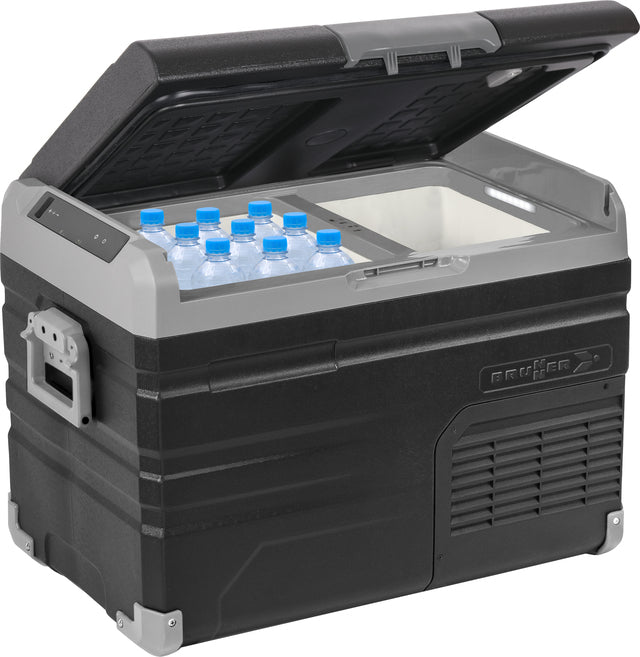 Compressor-powered refrigerator and freezer box Polarys freeze DZ45 45 l, color black/gray