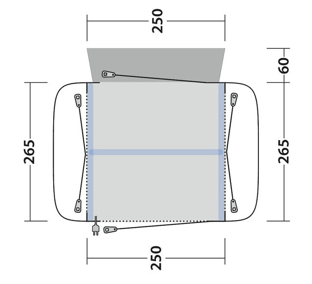 Auvent de bus Outwell Crossville 250SA couleur vert