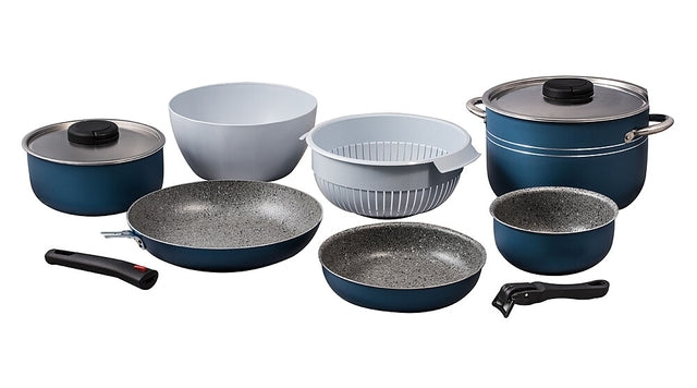 Pot set BEAVER BRAND FLAMINIA 24 EVO, 10 pcs. Color flameblue matt