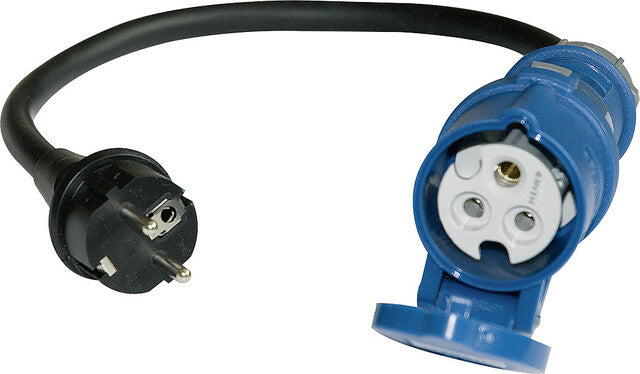 Adaptateur CEE vers Schuko sans voyant lumineux, longueur de câble 0,35 m