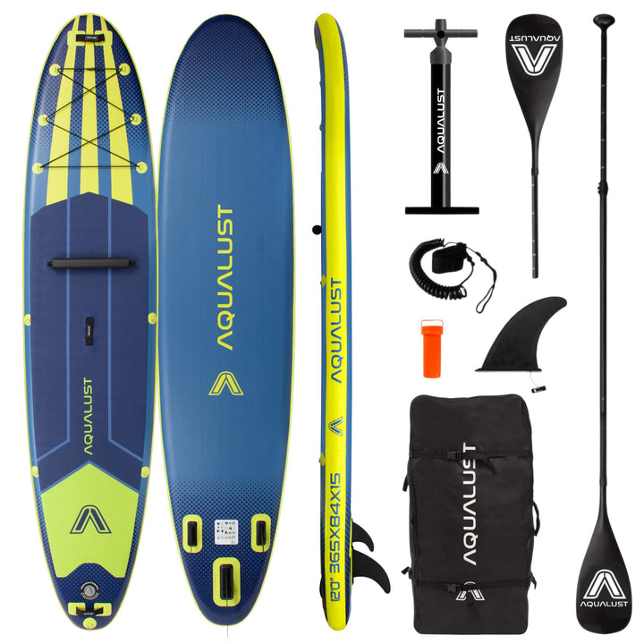 AQUALUST 10.6 iSUP Board Stand Up Paddle Surfboard aufblasbar Komplettset 320cm blau