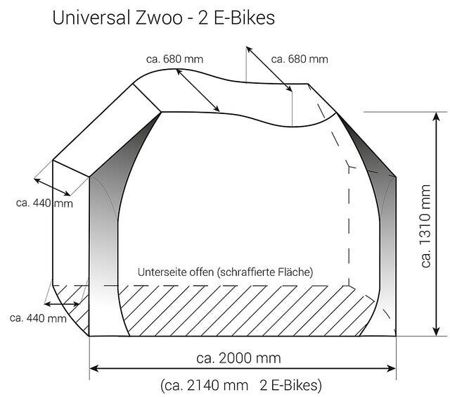 Fahrradschutzhülle Hindermann Concept Zwoo bis 2 E-Bikes