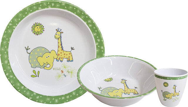 Kindergeschirrset gimex Wildlife 3-tlg. Teller, Schale, Becher