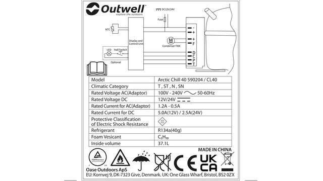 Kompressorkühlbox Outwell ArcticChill 40 Farbe blue and black